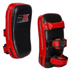 PHOENIX PX Thai Pad, Echtleder, Paarweise, Schwarz-rot. Muay Thai Pratzen