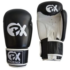 PHOENIX PX Boxhandschuhe Schwarz-weiß Leder