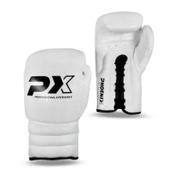 PHOENIX PX WETTKAMPF BOXHANDSCHUHE LEDER WEISS