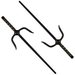 PHOENIX Paar Sai-Gabeln Octagon Schwarz Ca 48.5 Cm
