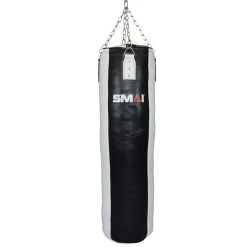 SMAI Boxsack Echtleder Gefüllt, Schwarz-weiß -Kampfsportausrüstung 100 TYH190 SMAI Boxsack Echtleder gefuellt schwarz weiss 190cm 1 1280x1280