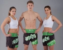 PHOENIX Thai Shorts, "FIGHTER" Schw-grün -Kampfsportausrüstung 726 PHOENIX Thai Shorts FIGHTER schw gruen 4 1280x1280