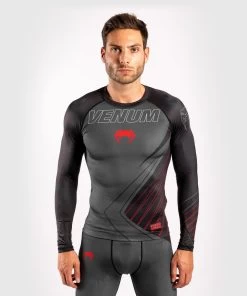 Venum Contender 5.0 Rashguard - Long Sleeves - Schwarz/rot