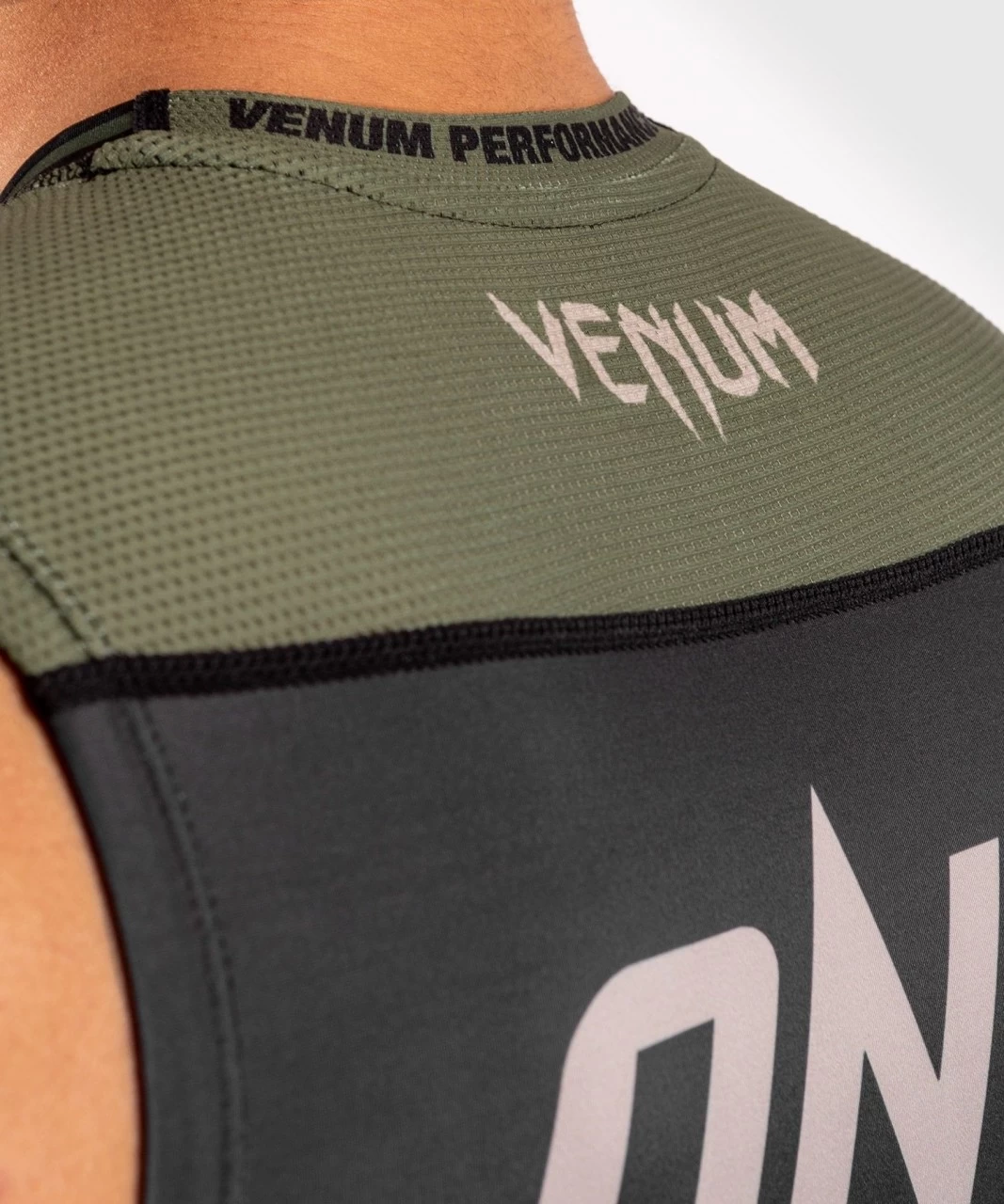 Venum ONE FC2 Rashguard Sleeveless Black / Khaki 15 Venum ONE FC2 Rashguard Sleeveless Black / Khaki - Image 15