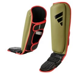 Adidas Combat 50 Schienbein-Spannschutz Green/black, AdiC50SI -Kampfsportausrüstung adiC50SI Shin Guard green black 01 1280x1280