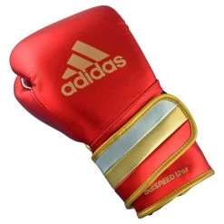 Adidas Adispeed Strap Up Boxing Gloves Red Metallic/gold, ADISBG501PRO -Kampfsportausrüstung adiSBG501 Red Gold Silver 11 1280x1280