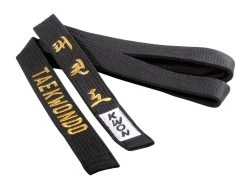 KWON Taekwondo Gürtel Schwarz, 4 Cm Mit Bestickung