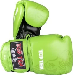 Top Ten Sparringhandschuhe „Ajarn“ -Kampfsportausrüstung top ten thaiboxing gloves ifma ajarn pu black green 22193 1 1 1280x1280